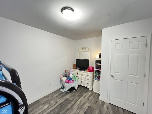 bedroom featuring dark wood-type flooring