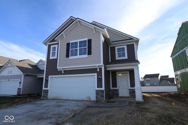 view of front facade with a garage