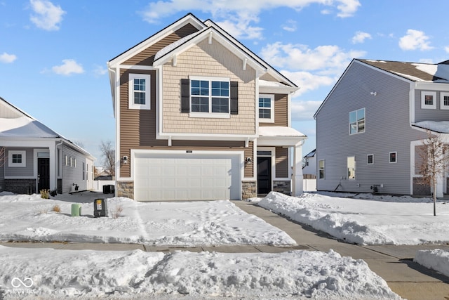 front of property featuring a garage