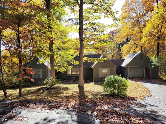 exterior space with a garage