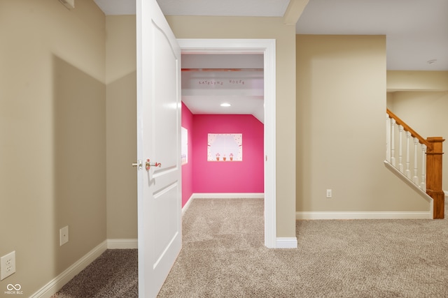 hallway featuring carpet floors