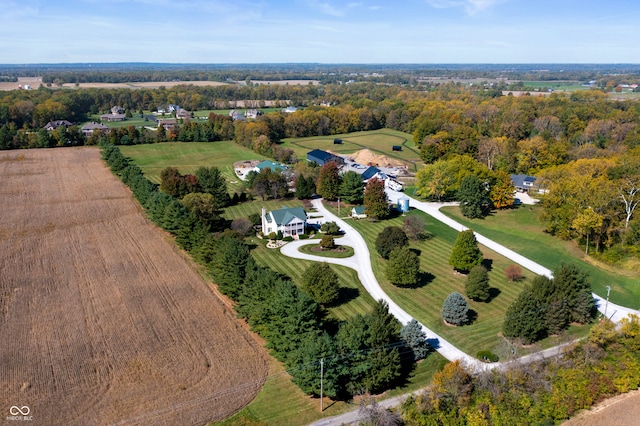 bird's eye view featuring a rural view