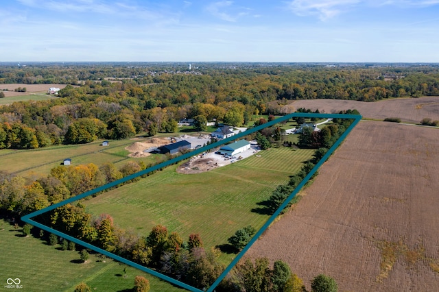 bird's eye view featuring a rural view