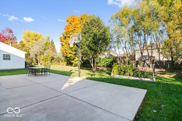 view of patio with basketball court