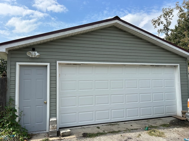 view of garage