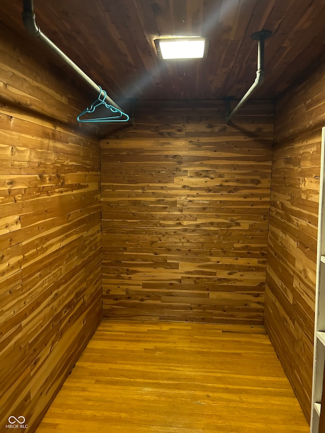 walk in closet featuring wood-type flooring