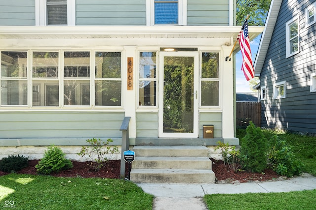 view of exterior entry