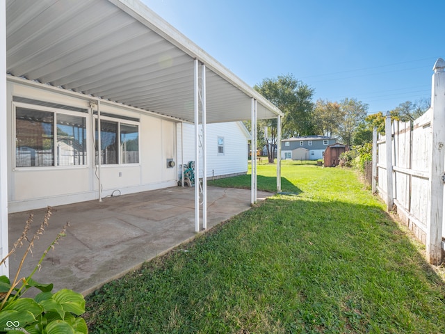 view of yard with a patio area