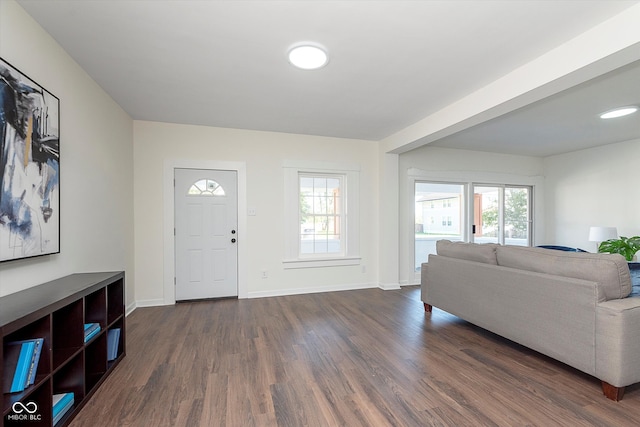 entryway featuring dark hardwood / wood-style floors