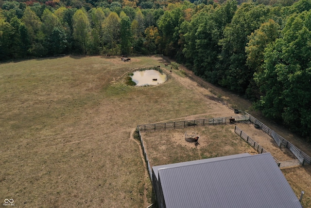 drone / aerial view with a rural view