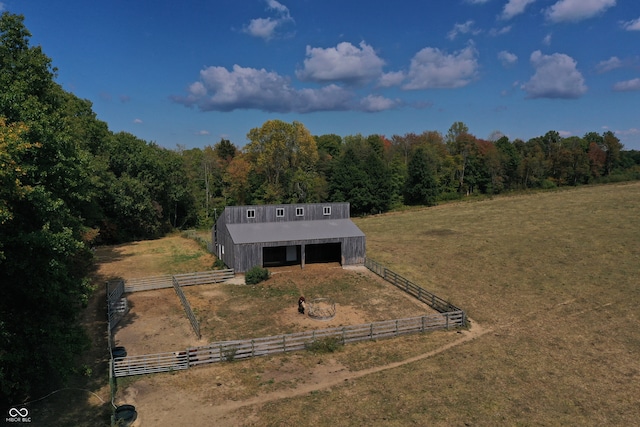 aerial view featuring a rural view