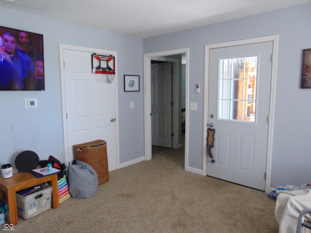 interior space with light colored carpet