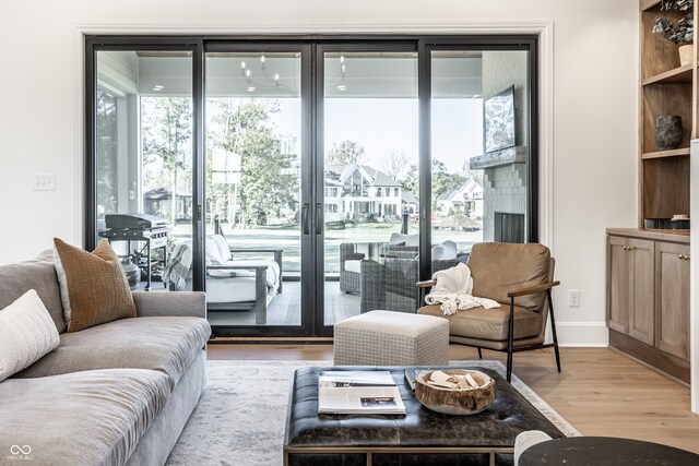 interior space with hardwood / wood-style flooring