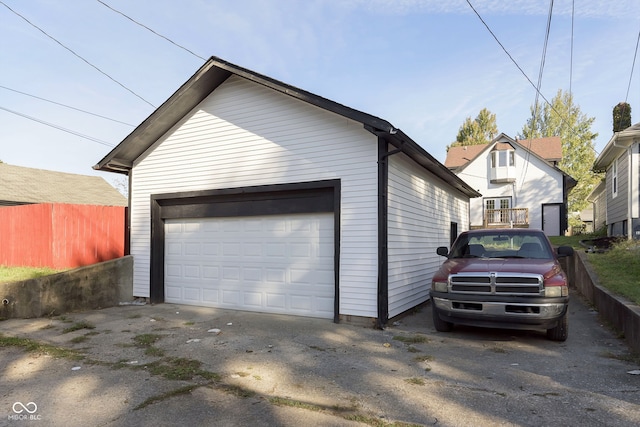 view of garage