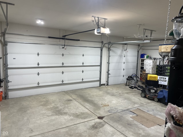 garage featuring a garage door opener