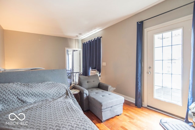 bedroom featuring hardwood / wood-style floors