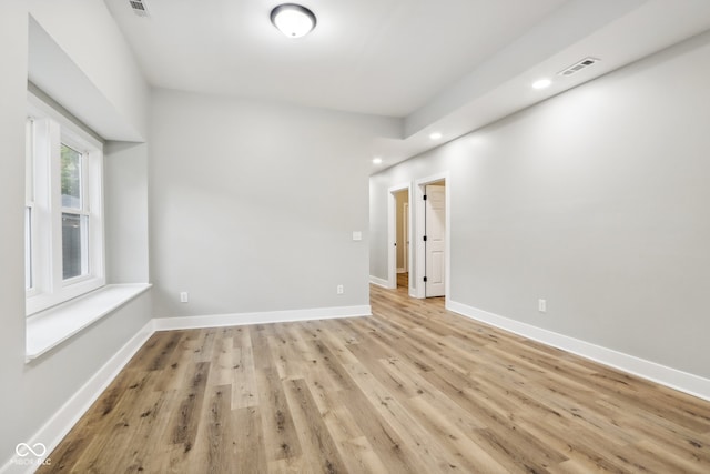 empty room featuring light hardwood / wood-style floors