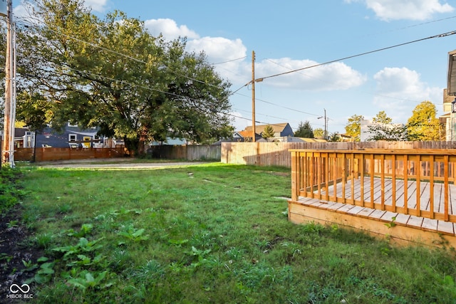 view of yard featuring a deck