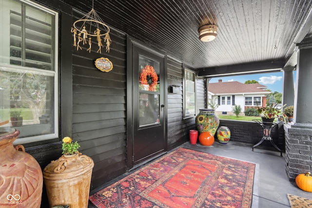 exterior space with covered porch