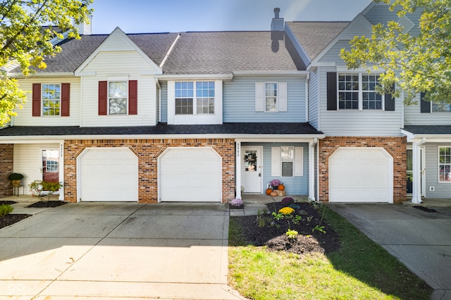 view of property featuring a garage