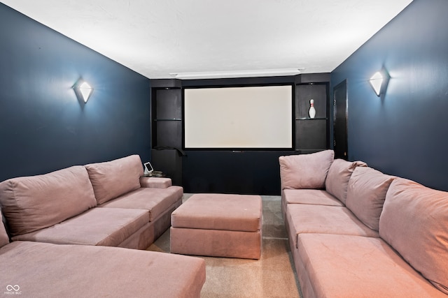 view of carpeted home theater room