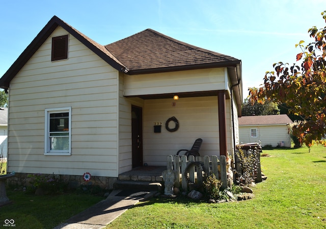 exterior space with a yard