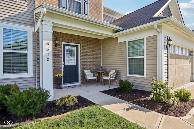 property entrance featuring a garage