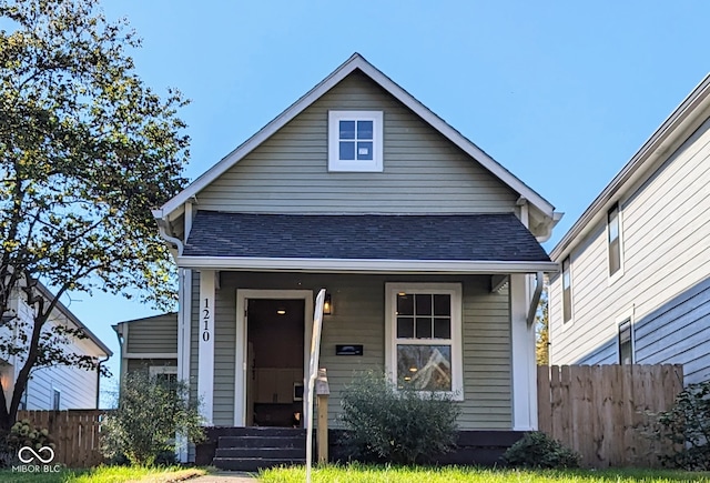 bungalow featuring a porch