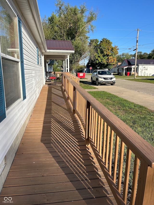 deck with a porch