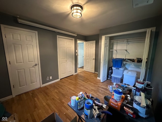 bedroom featuring light wood-type flooring