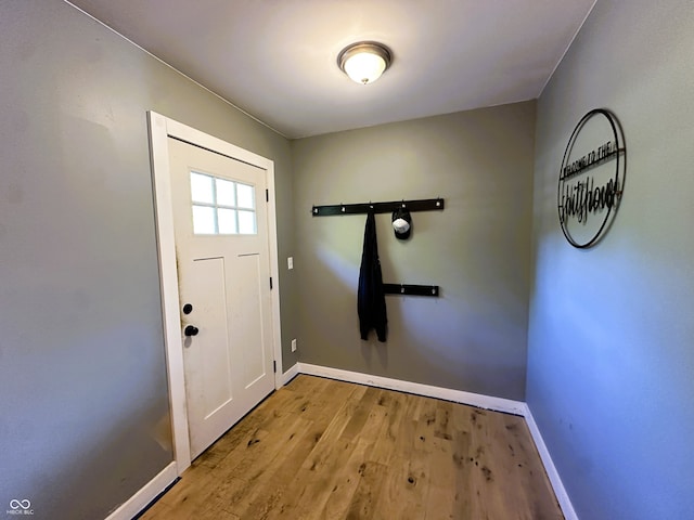 doorway featuring light wood-type flooring