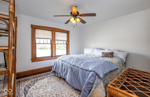 1457 Fairfield Ave, Indianapolis, IN 46205 - bedroom featuring light wood finished floors, baseboards, and ceiling fan