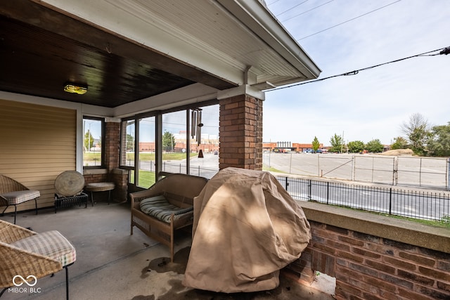 view of patio featuring area for grilling