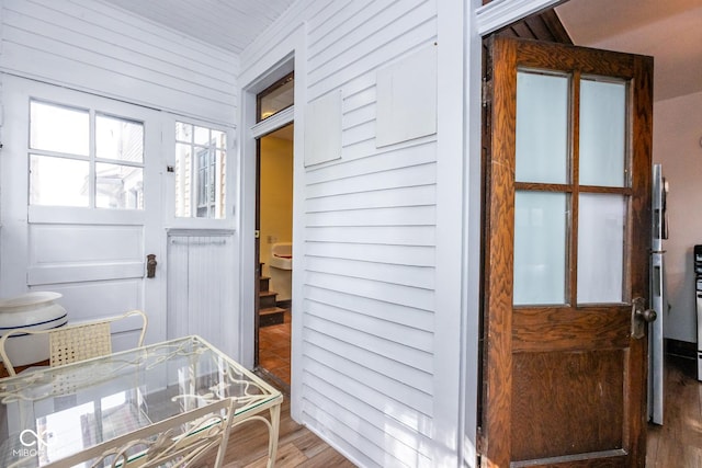 interior space featuring wood finished floors