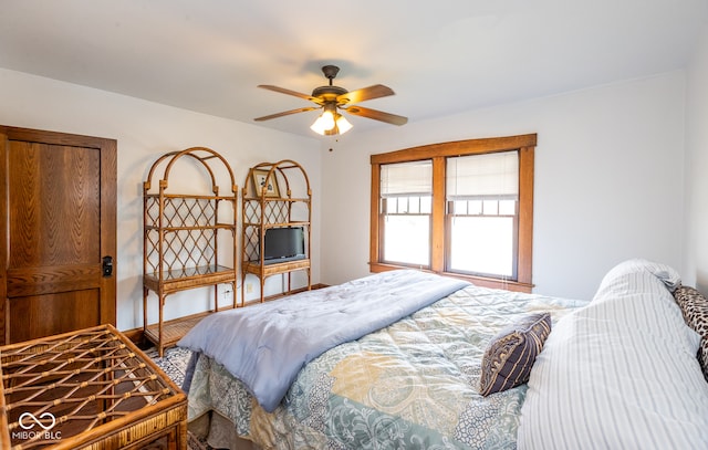 bedroom with ceiling fan