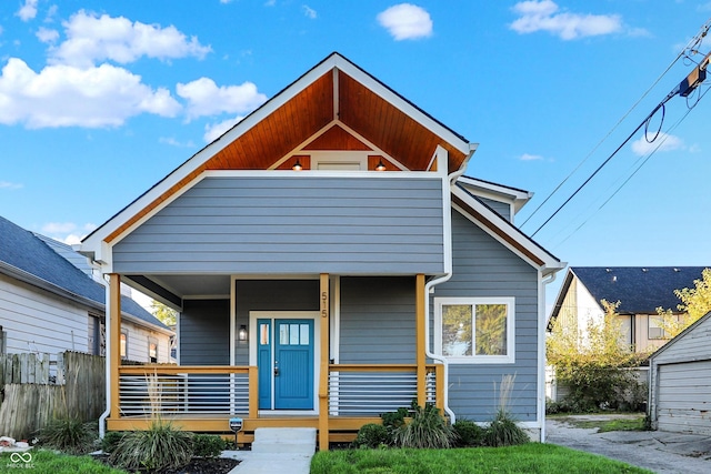 view of front of house with covered porch