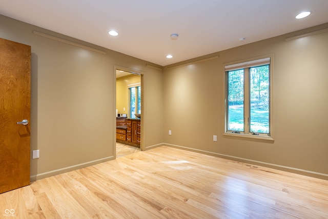 empty room featuring light wood-type flooring