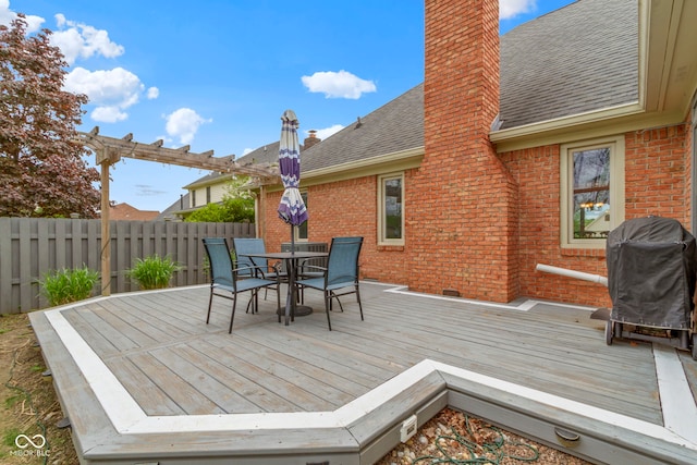 603 Ophelia Dr, Avon, IN 46123 - wooden deck featuring outdoor dining area, fence, and grilling area