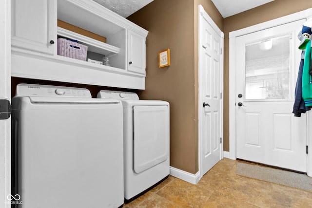 603 Ophelia Dr, Avon, IN 46123 - laundry room with washer and dryer, cabinet space, and baseboards