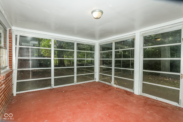 view of unfurnished sunroom