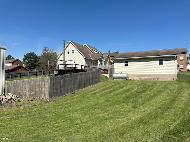 view of yard featuring a deck