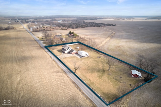 bird's eye view with a rural view