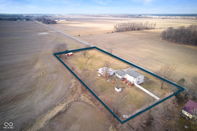 bird's eye view with a rural view