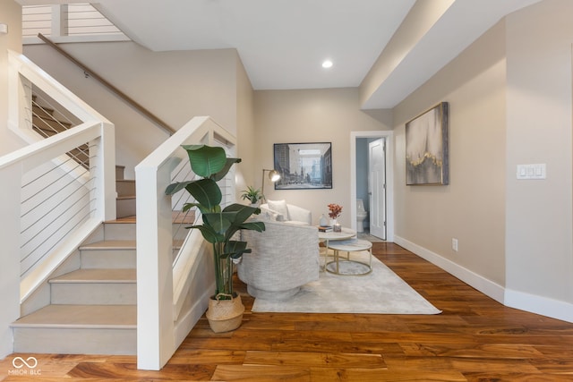 interior space with hardwood / wood-style floors