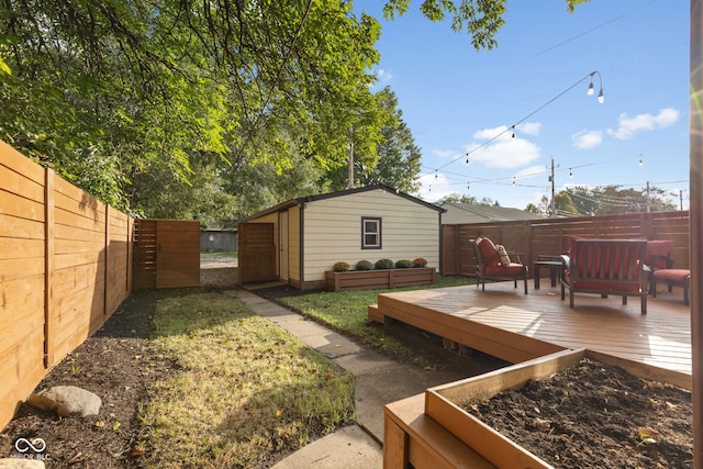 view of yard with a deck