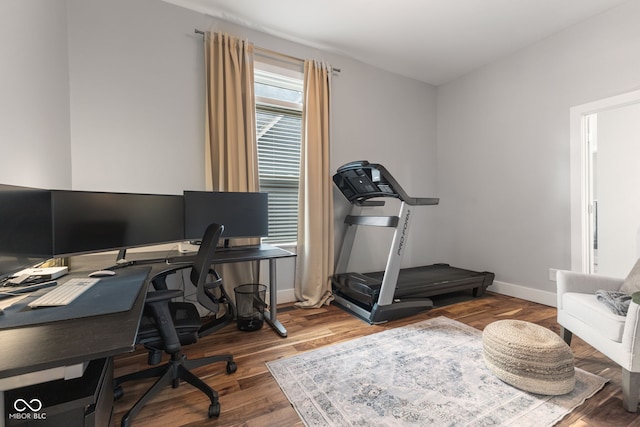 office featuring hardwood / wood-style floors