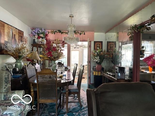 4434 E 46th St, Indianapolis, IN 46226 - dining room featuring an inviting chandelier