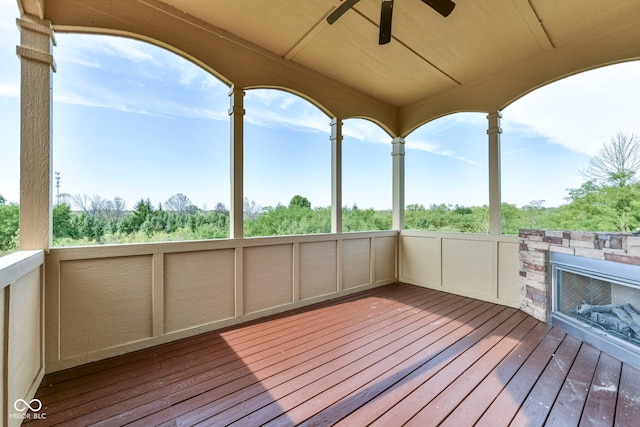 deck featuring ceiling fan