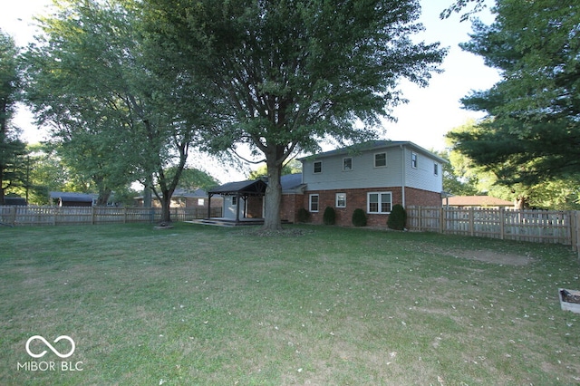 view of yard with a gazebo