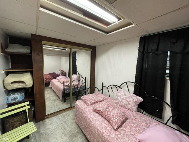 3991 Bennett Dr, Indianapolis, IN 46254 - bedroom featuring a drop ceiling and a closet